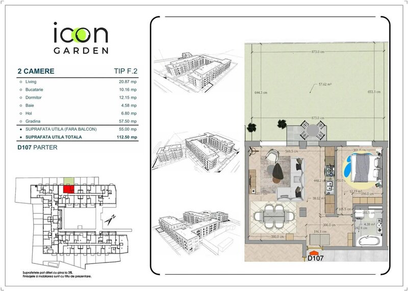 Foisorul de Foc, 2 camere in ansamblu finalizat, gata de  mutare